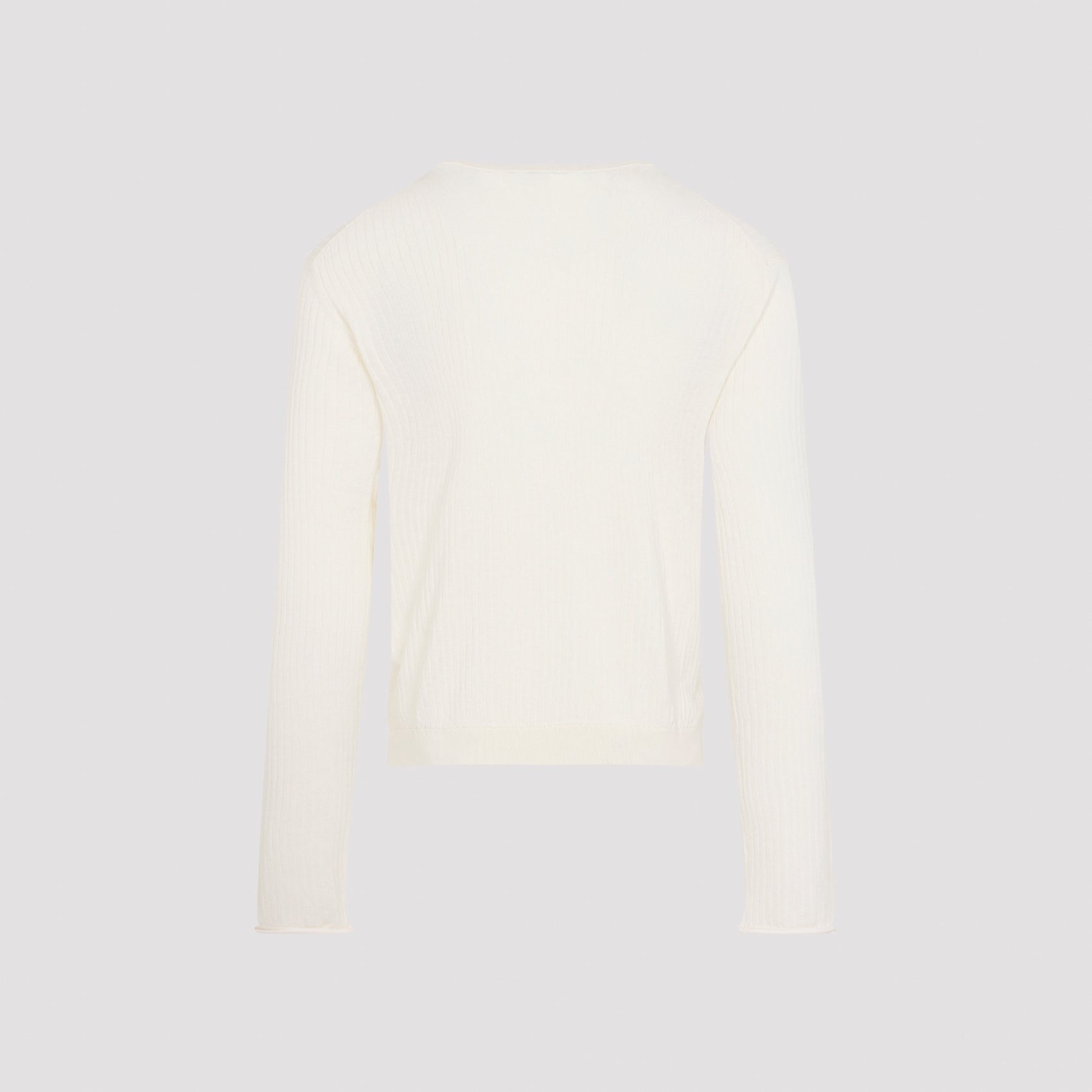 Ivory White Superior Cotton Crepe Fine Henley T-Shirt