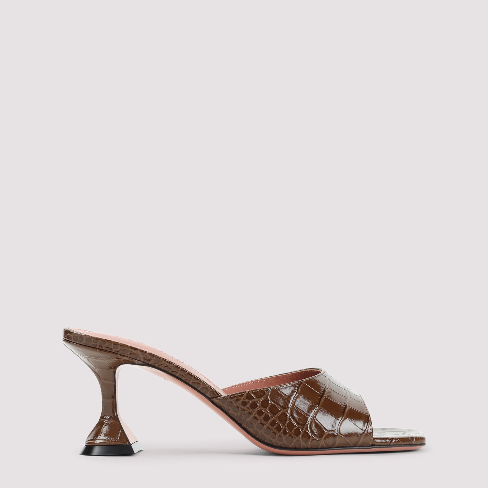 Brown Leather Lupita 70 Slipper Mules