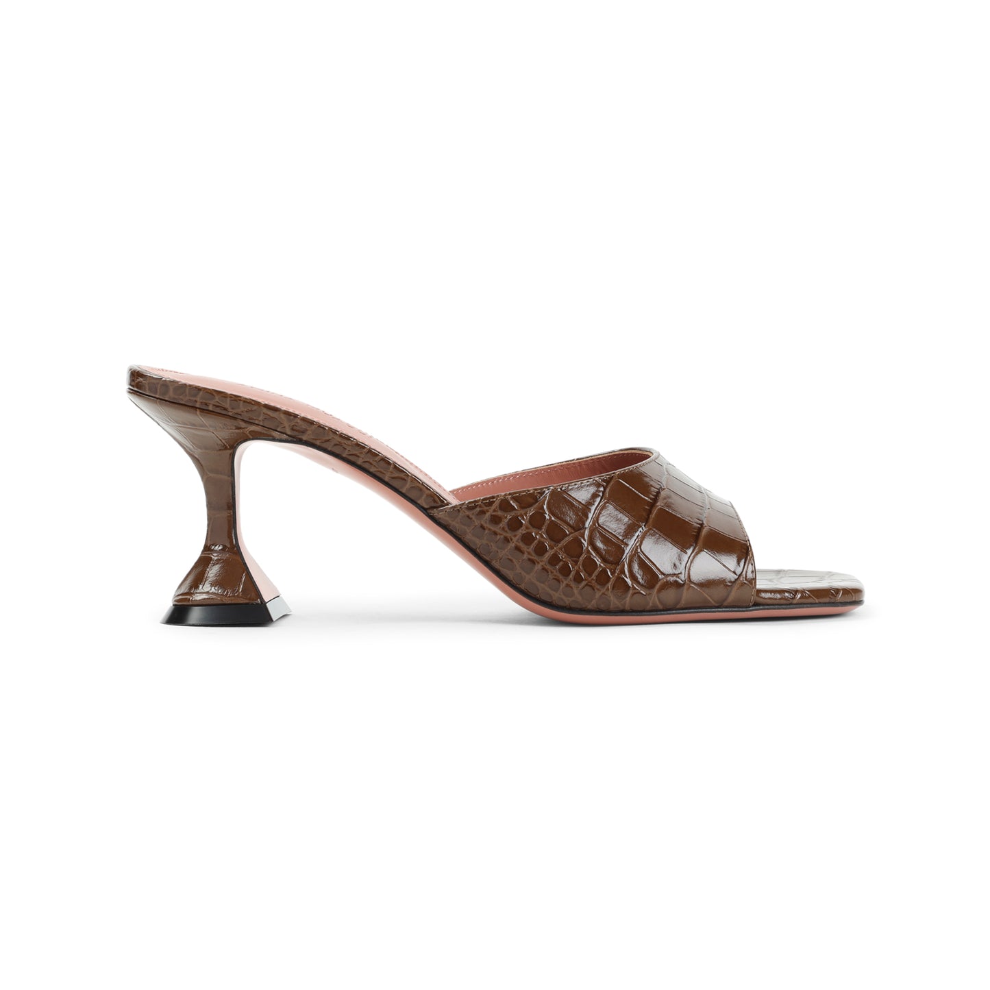 Brown Leather Lupita 70 Slipper Mules
