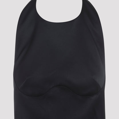 Black Charm Polyester Mini Dress