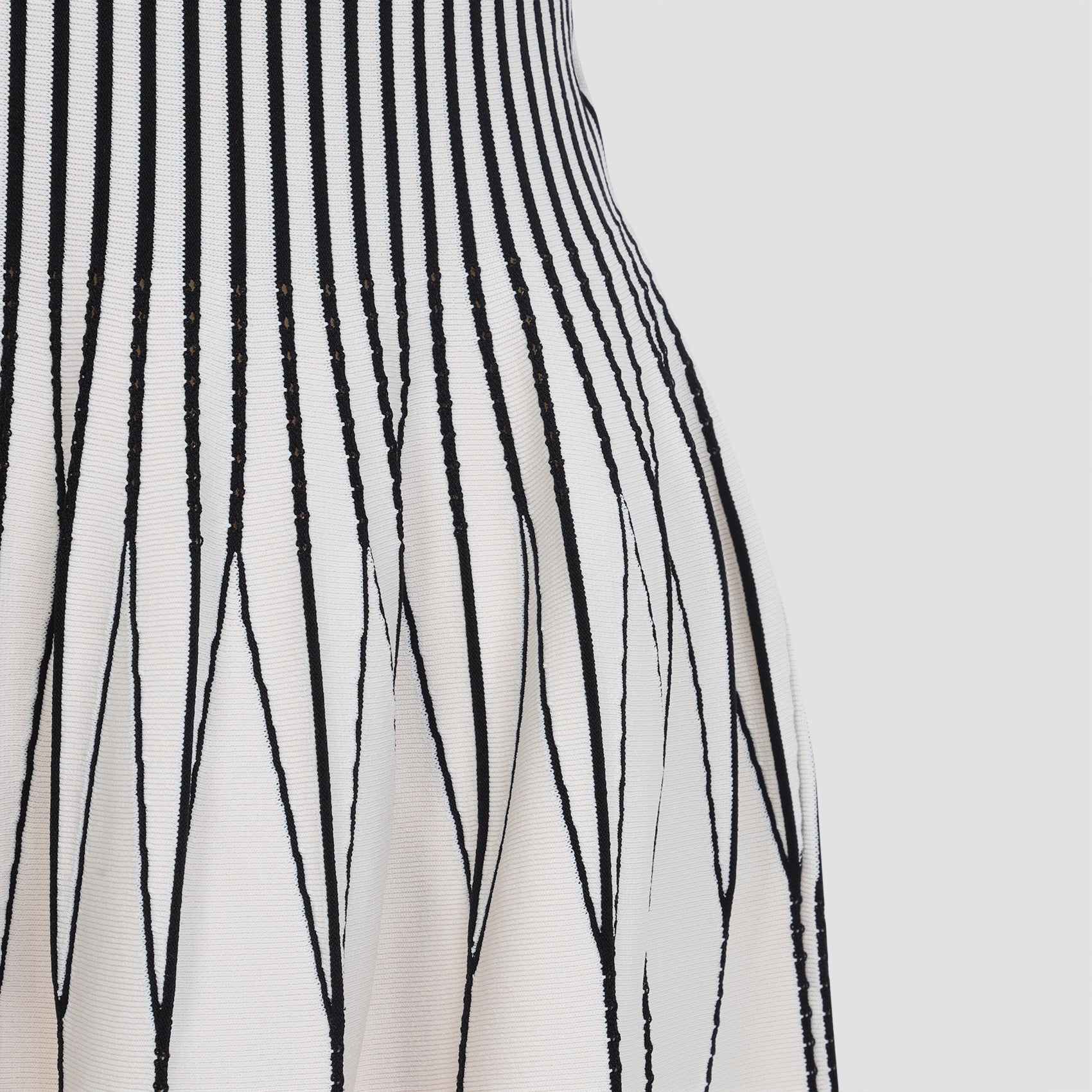 White and Black Knit Viscose Mini Dress