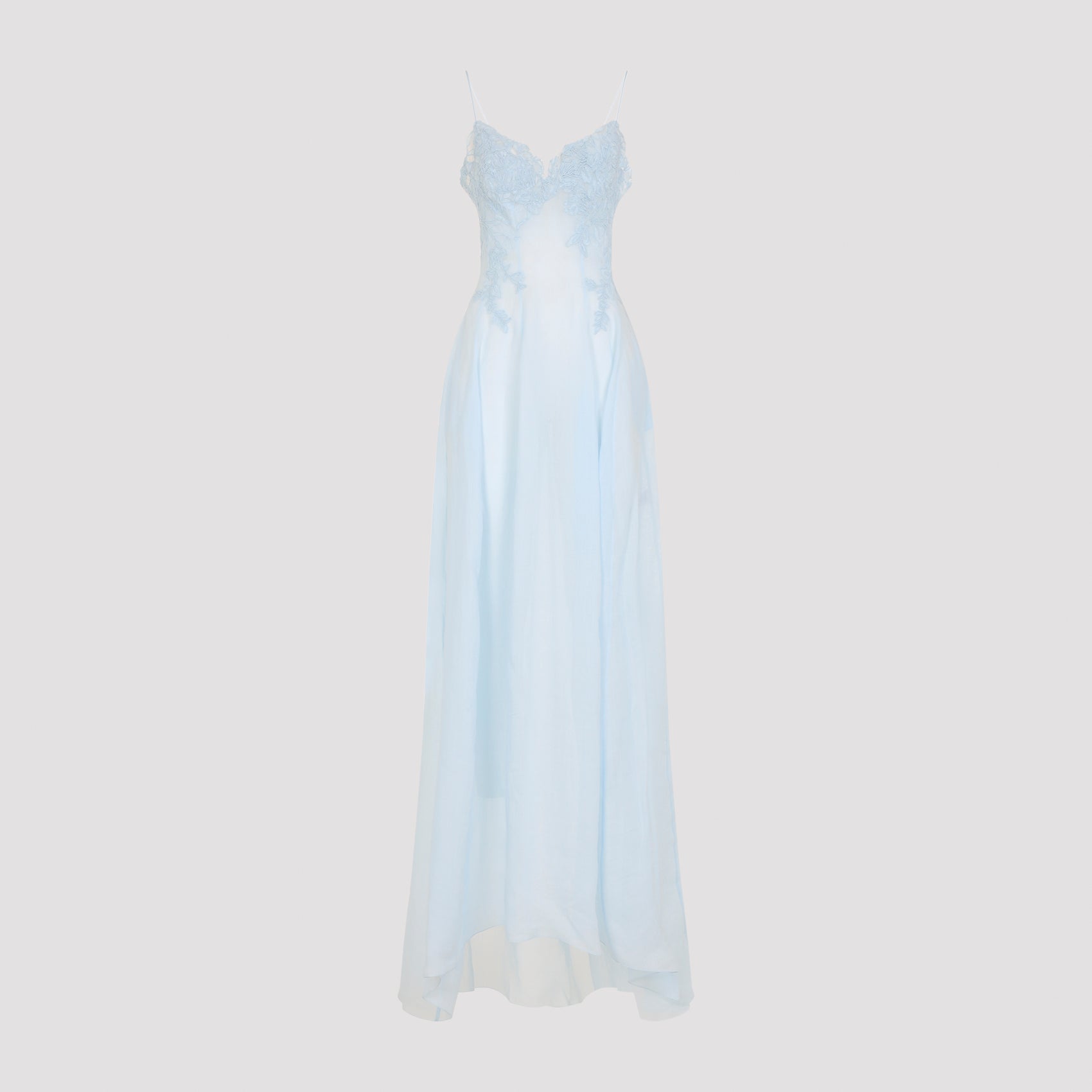 Light Blue Ramie Long Dress