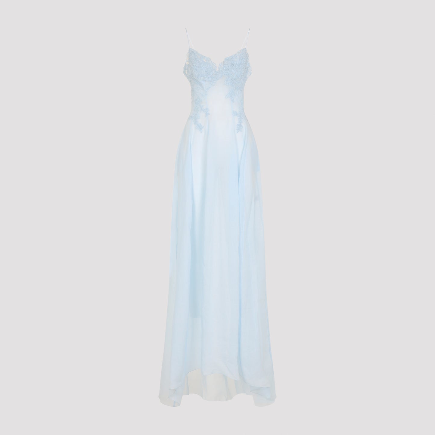 Light Blue Ramie Long Dress