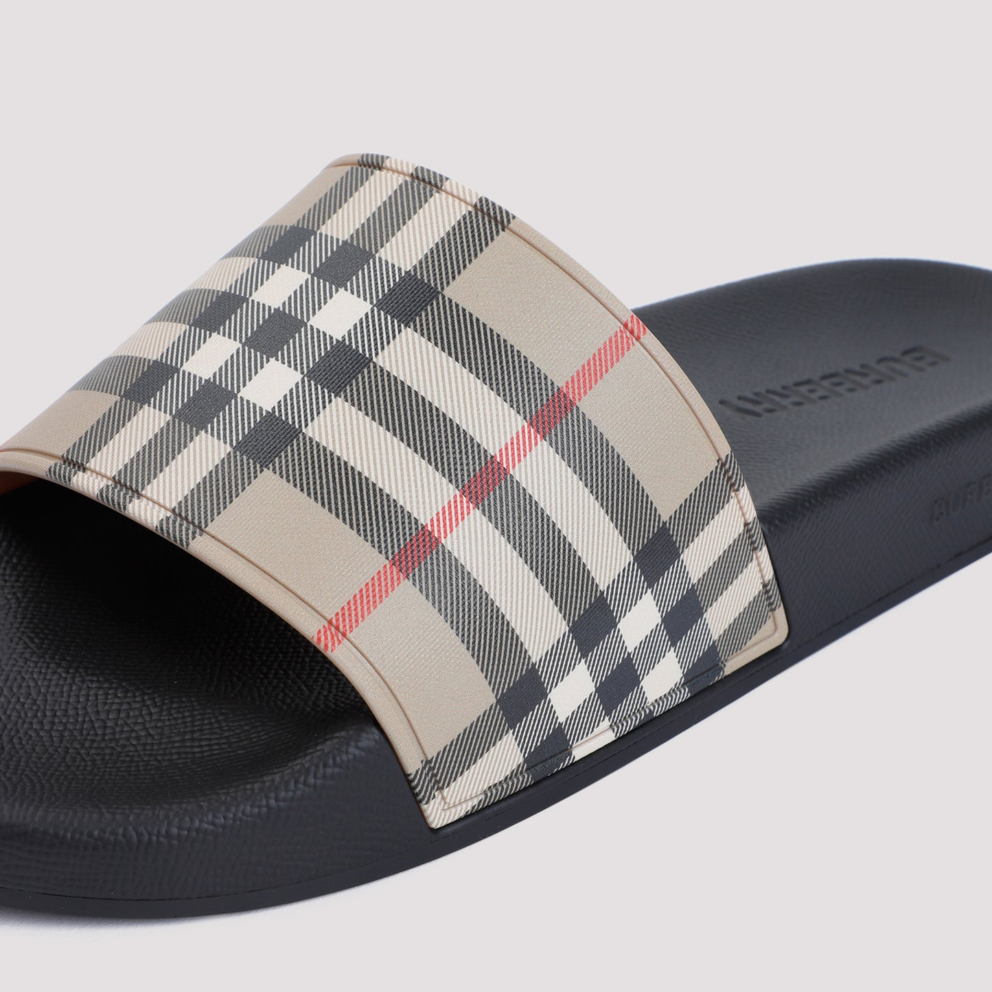 Archive Beige Check Polyurethane Slippers