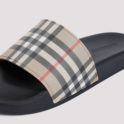 Archive Beige Check Polyurethane Slippers