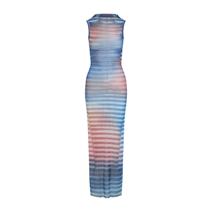 mesh printed "air" long dress-image-2