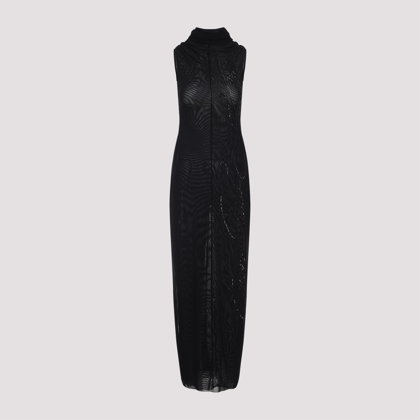 mesh long dress with sequins-image-1