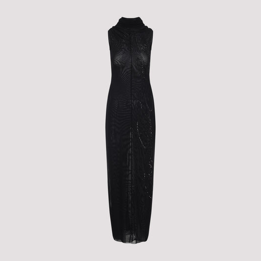 mesh long dress with sequins-image-1