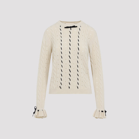 Betulla White Virgin Wool Sweater