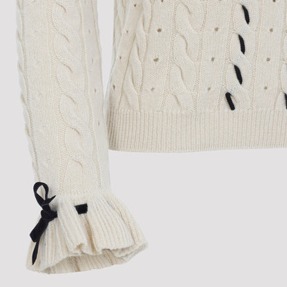 Betulla White Virgin Wool Sweater