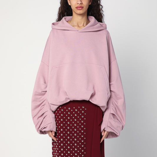 Oversized Draped Pink Sweatshirt