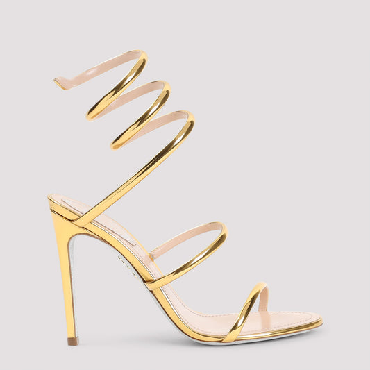 Dark Gold Calf Leather Sandals