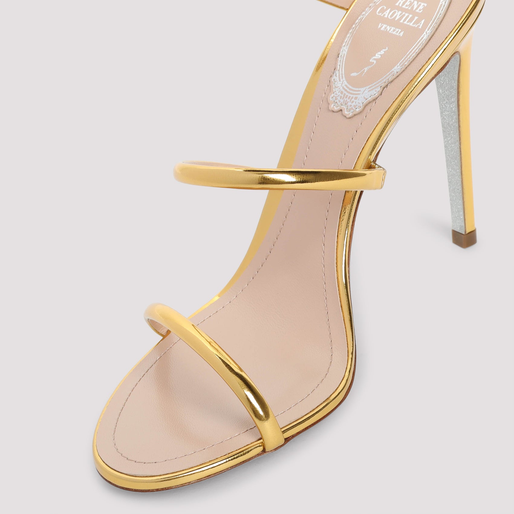 Dark Gold Calf Leather Sandals