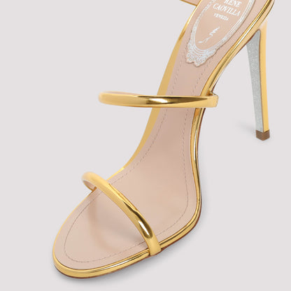 Dark Gold Calf Leather Sandals