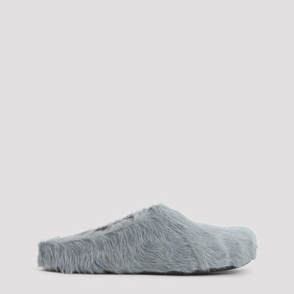 Aquamarine Calf Hair Fussbett Sabot Mules