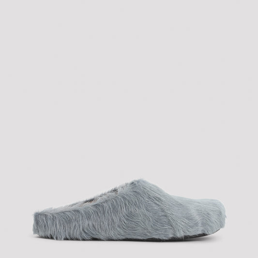 Aquamarine Calf Hair Fussbett Sabot Mules