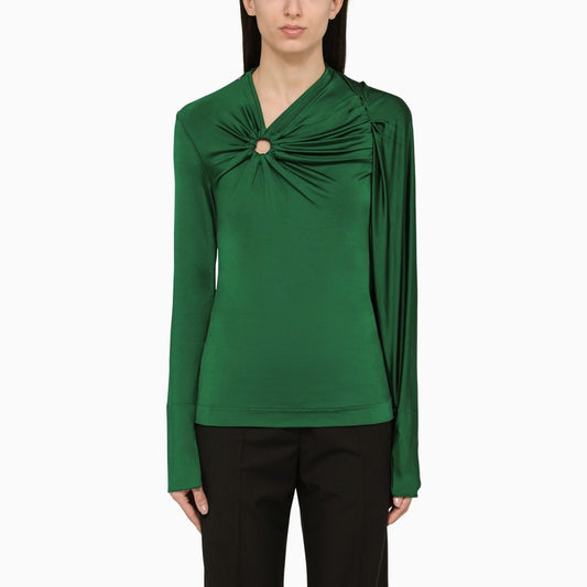 Emerald green viscose sweater