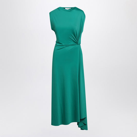 Peacock Coloured Dress With Draping