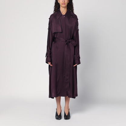 Eggplant Colour Single-breasted Trench Coat