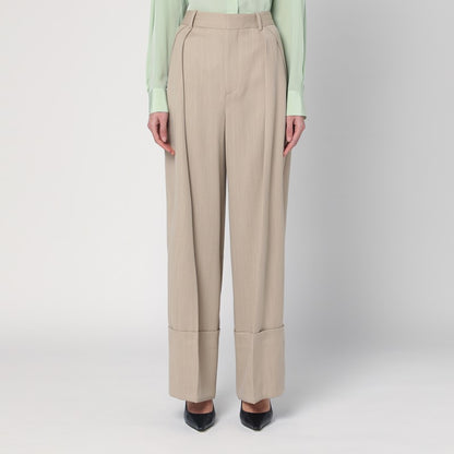 Wide Mandarin Colour Pants In Wool