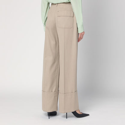 Wide Mandarin Colour Pants In Wool
