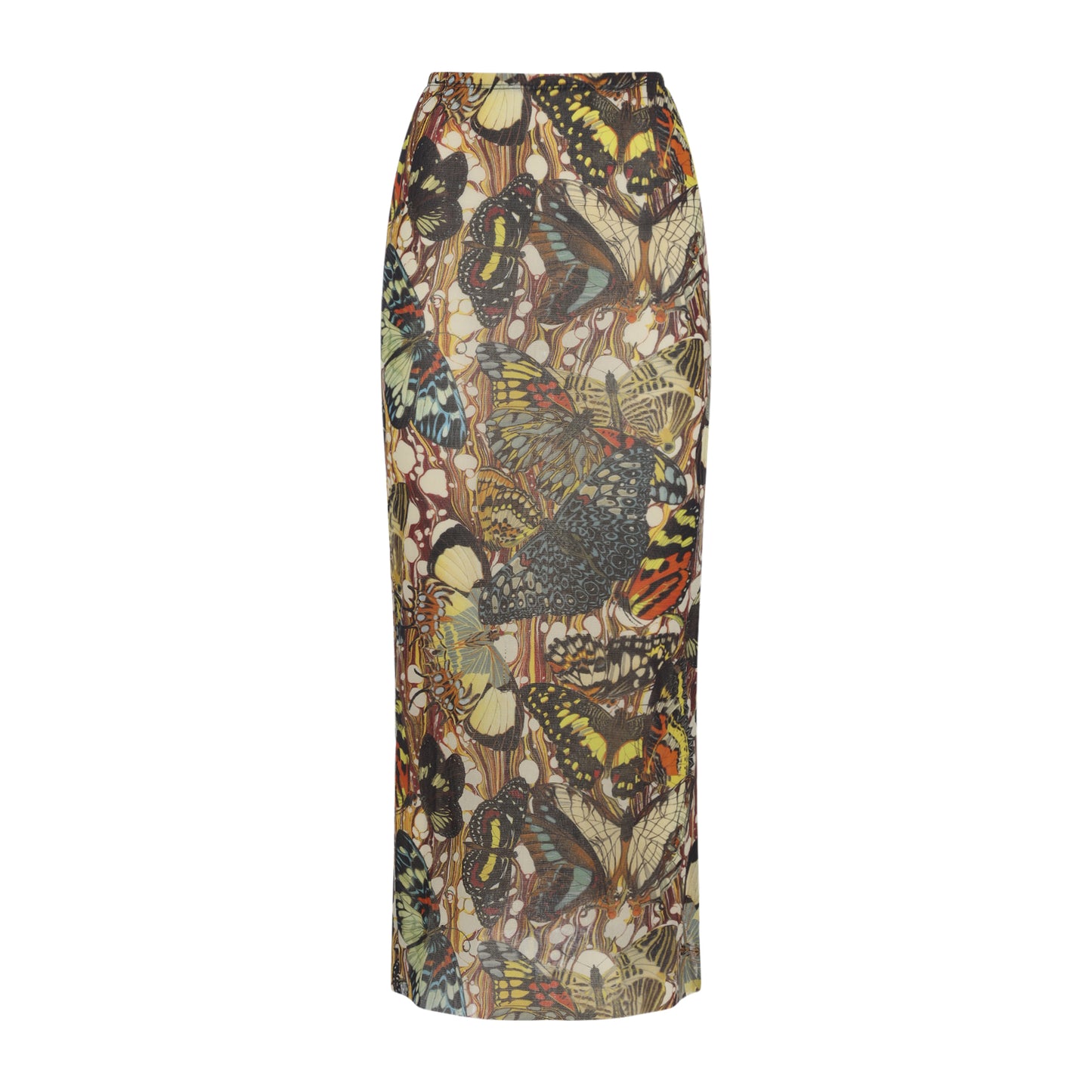 Multicolor The Yellow Butterfly Polyamide Long Skirt