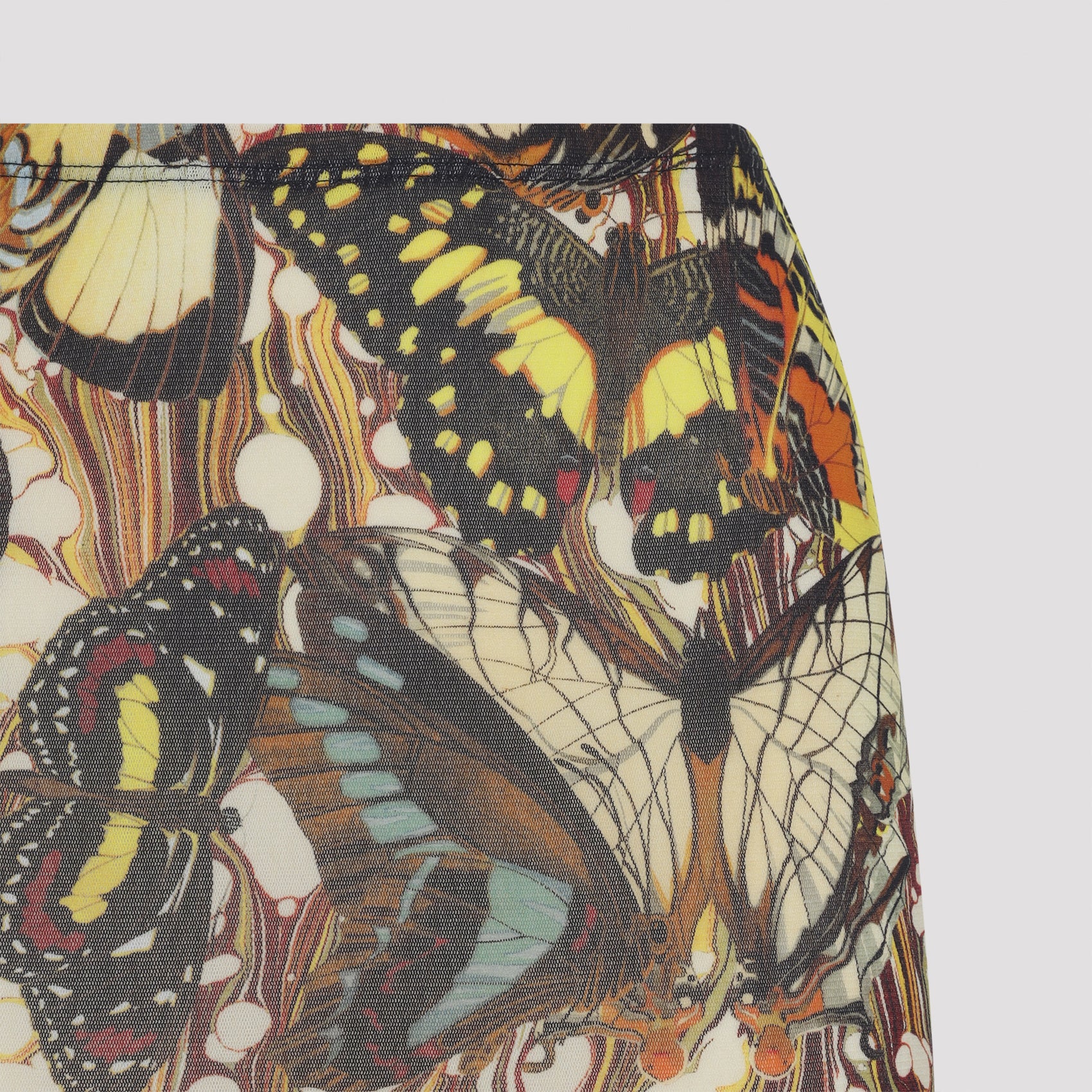 Multicolor The Yellow Butterfly Polyamide Long Skirt