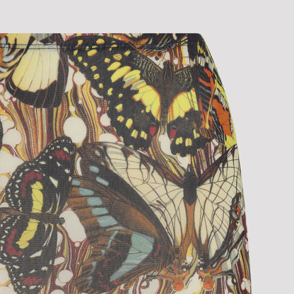 Multicolor The Yellow Butterfly Polyamide Long Skirt