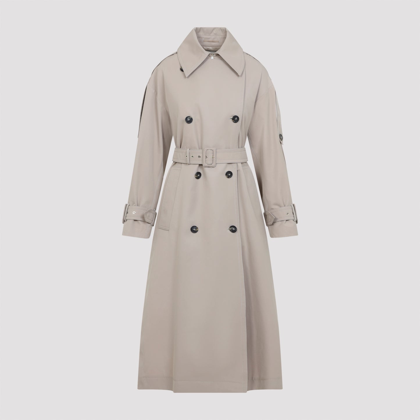Beige Gocce Polyester Trench