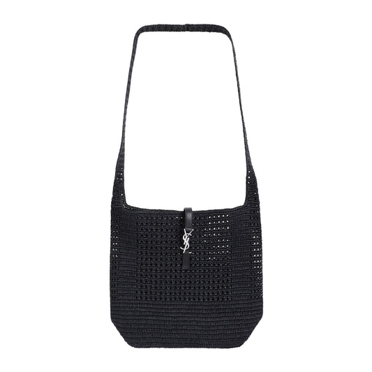 Black Raffia Hobo Bag