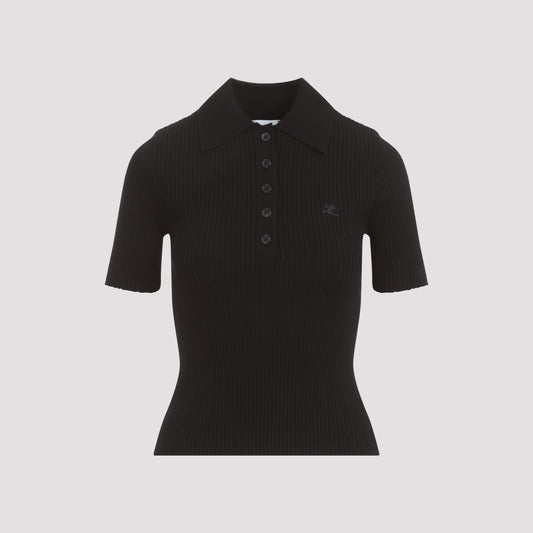 signature ribbed knit polo-image-1