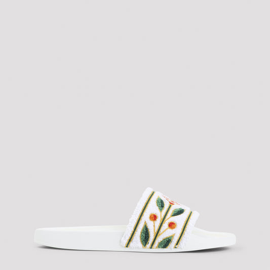 embroidered terry sandals-image-1