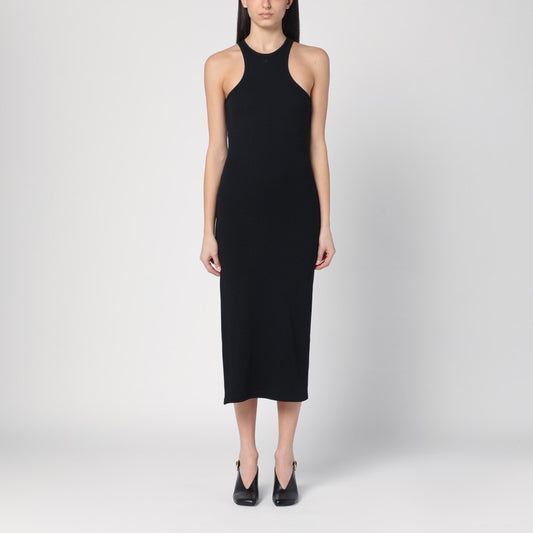 Black Ribbed Midi Dress