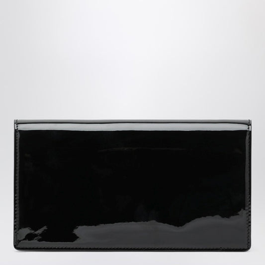 Bettina black patent clutch