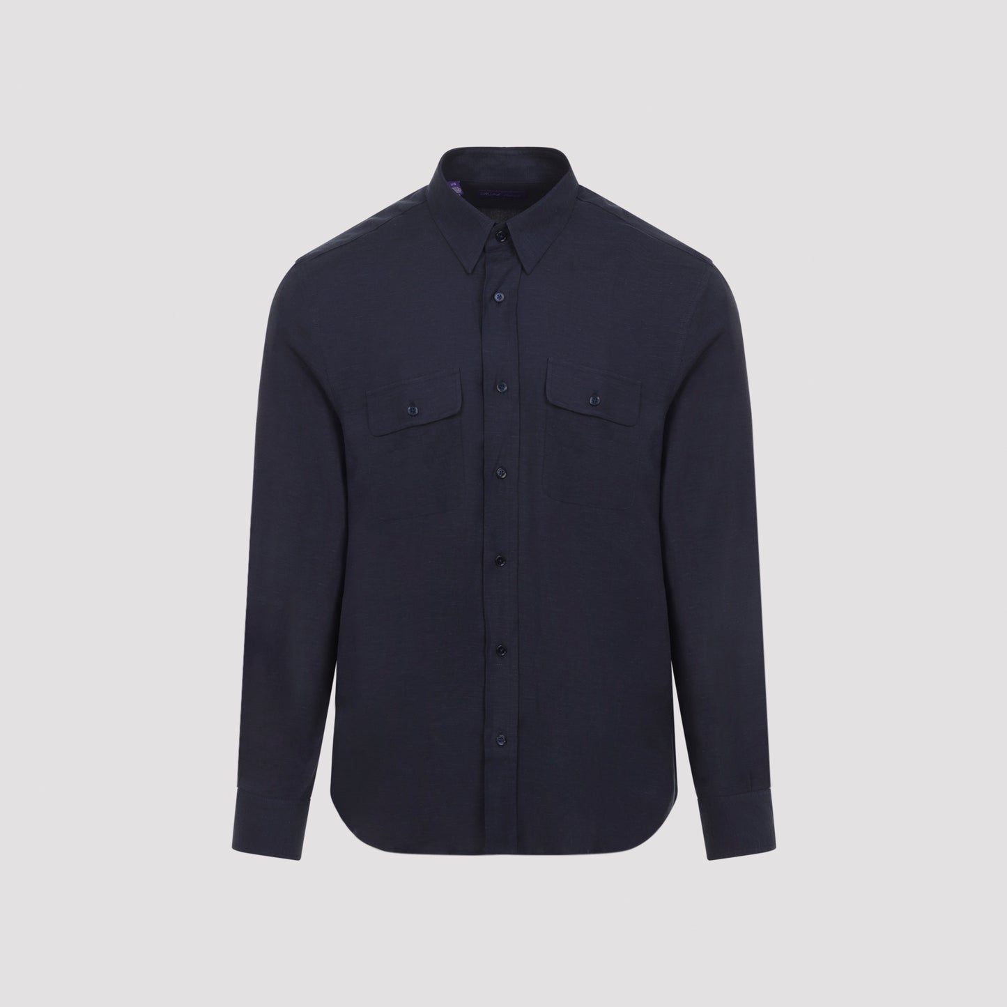 Blue Sport Silk and Linen Shirt