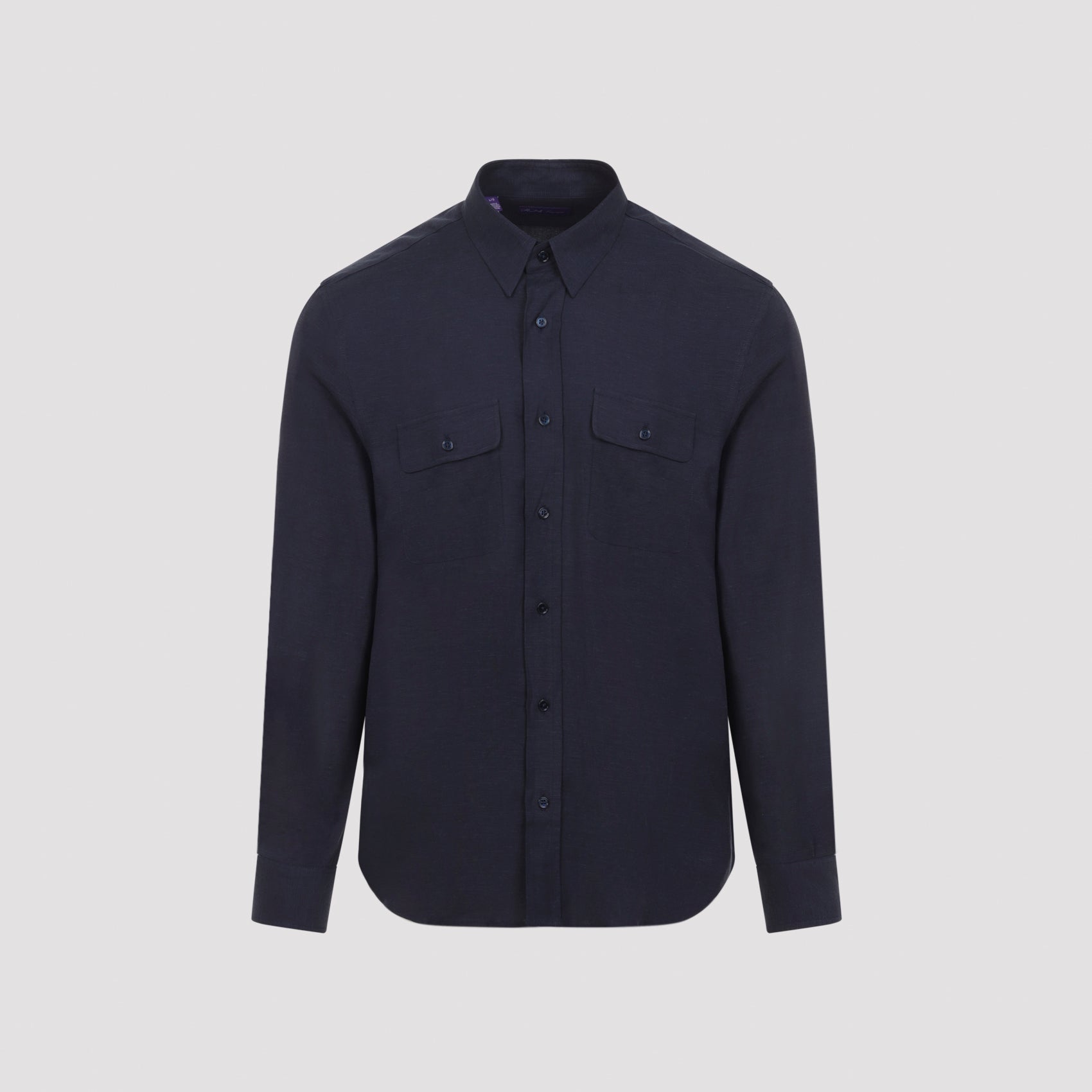 Blue Sport Silk and Linen Shirt
