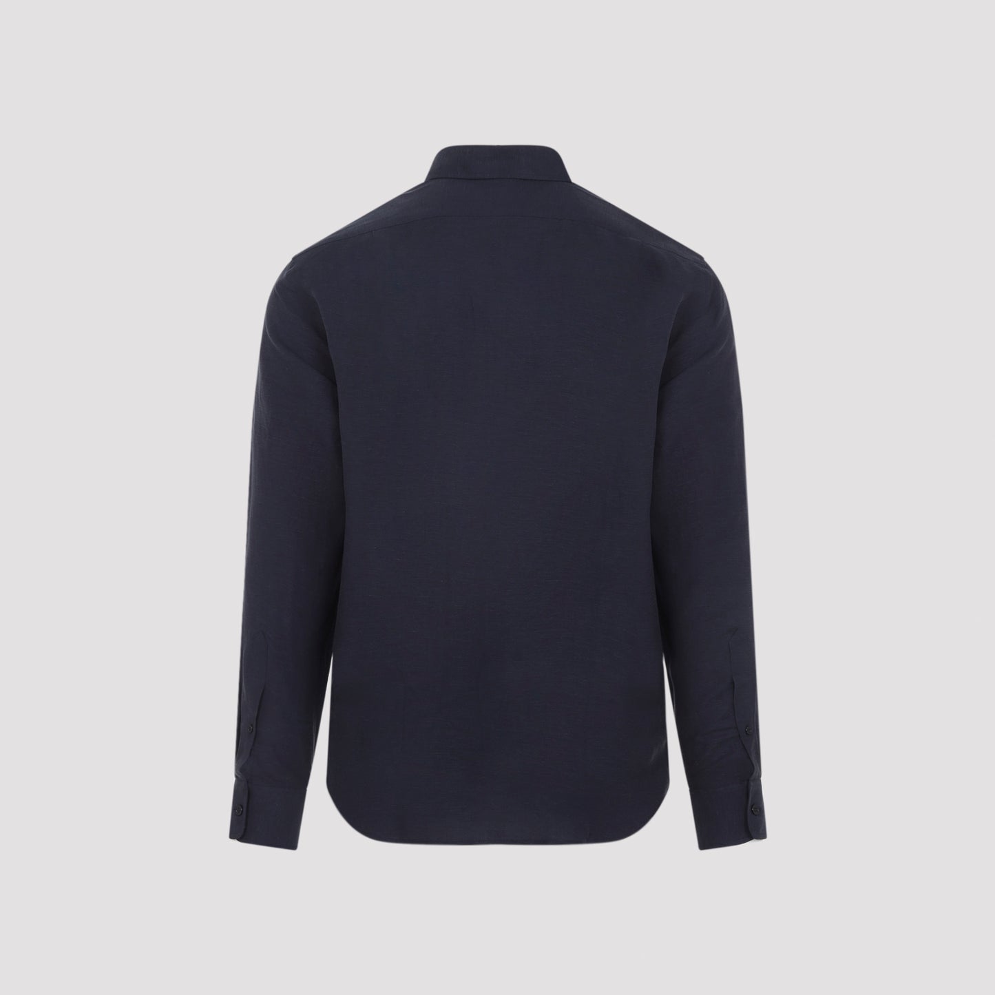 Blue Sport Silk and Linen Shirt