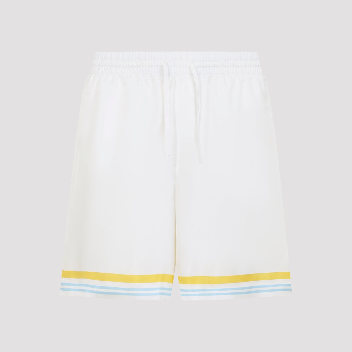 White Silk Flower Court Icon Shorts