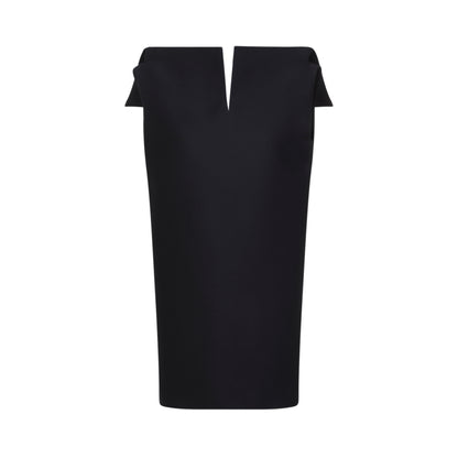 Black Wool Vareuse Dress