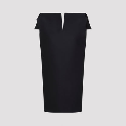 Black Wool Vareuse Dress