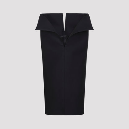 Black Wool Vareuse Dress