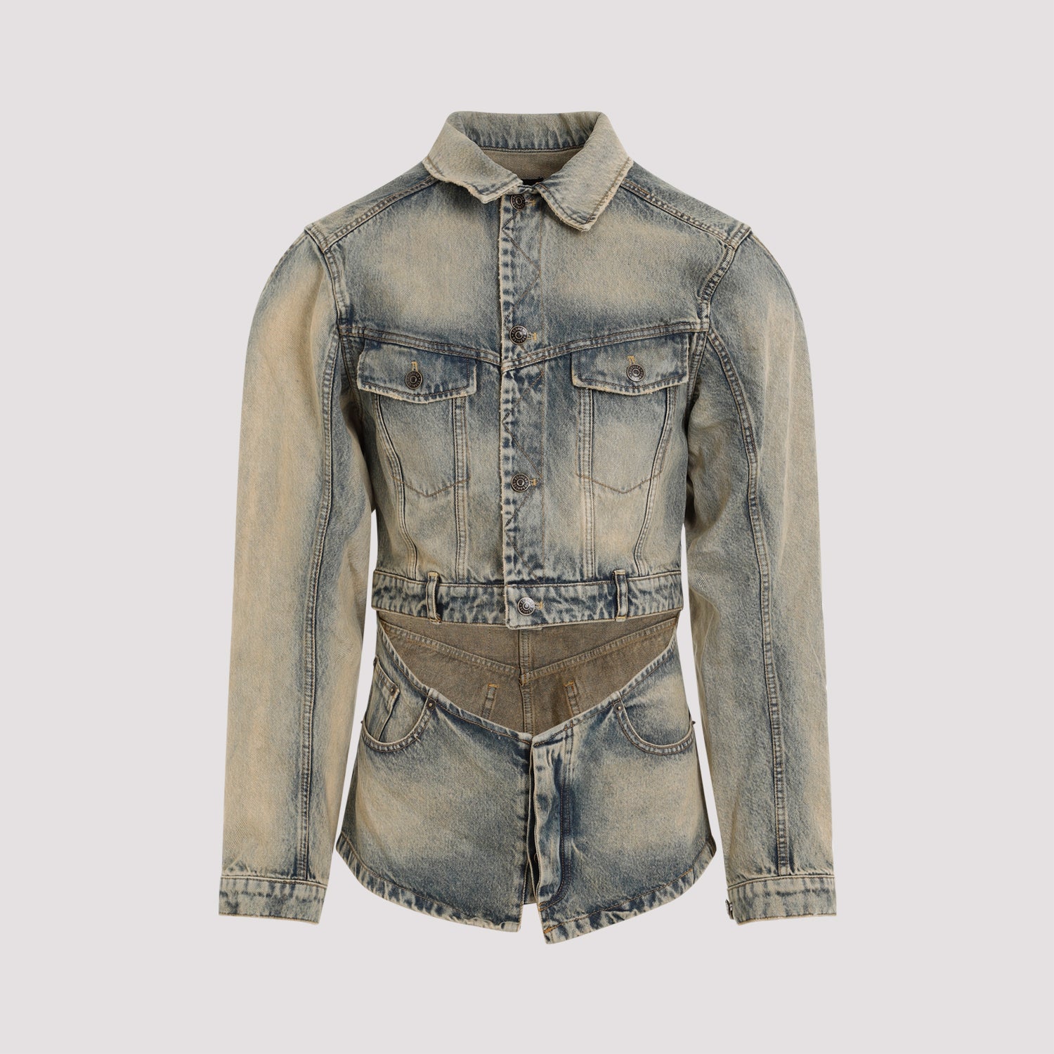 cutout denim jacket-image-1