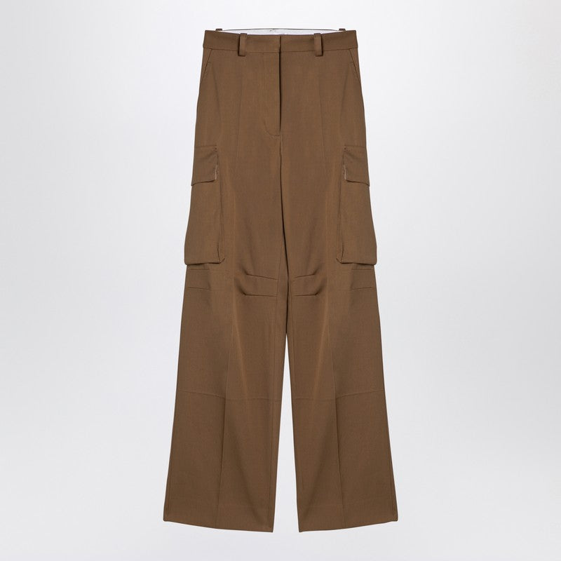 Tobacco-Coloured Cotton Cargo Trousers