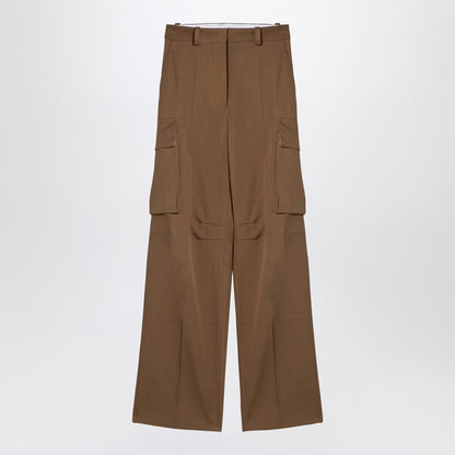 Tobacco-Coloured Cotton Cargo Trousers