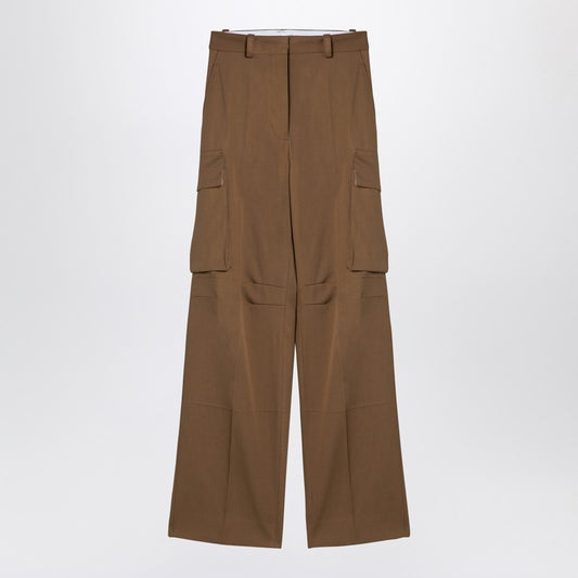 Tobacco-Coloured Cotton Cargo Trousers