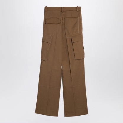 Tobacco-Coloured Cotton Cargo Trousers