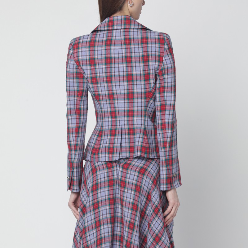 Drunken jacket with tartan pattern