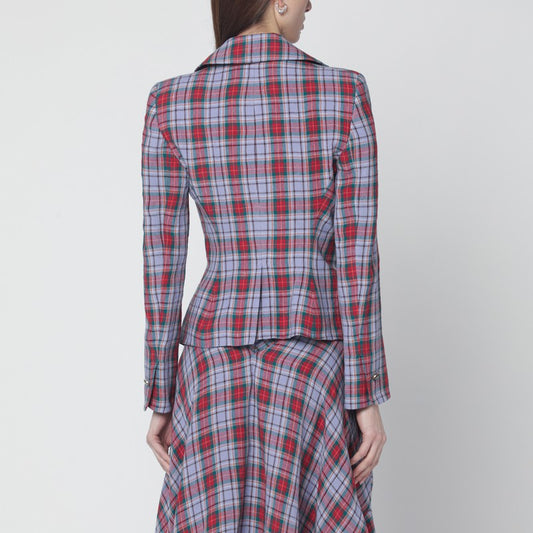 Drunken jacket with tartan pattern
