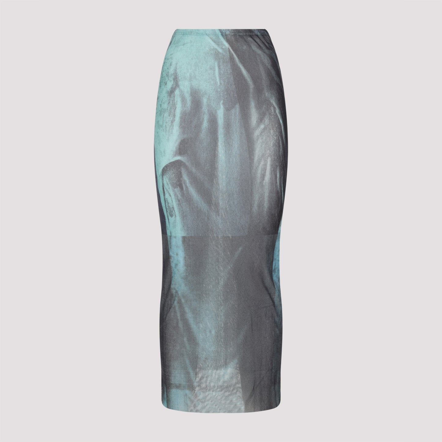 mesh printed "water" long skirt-image-1