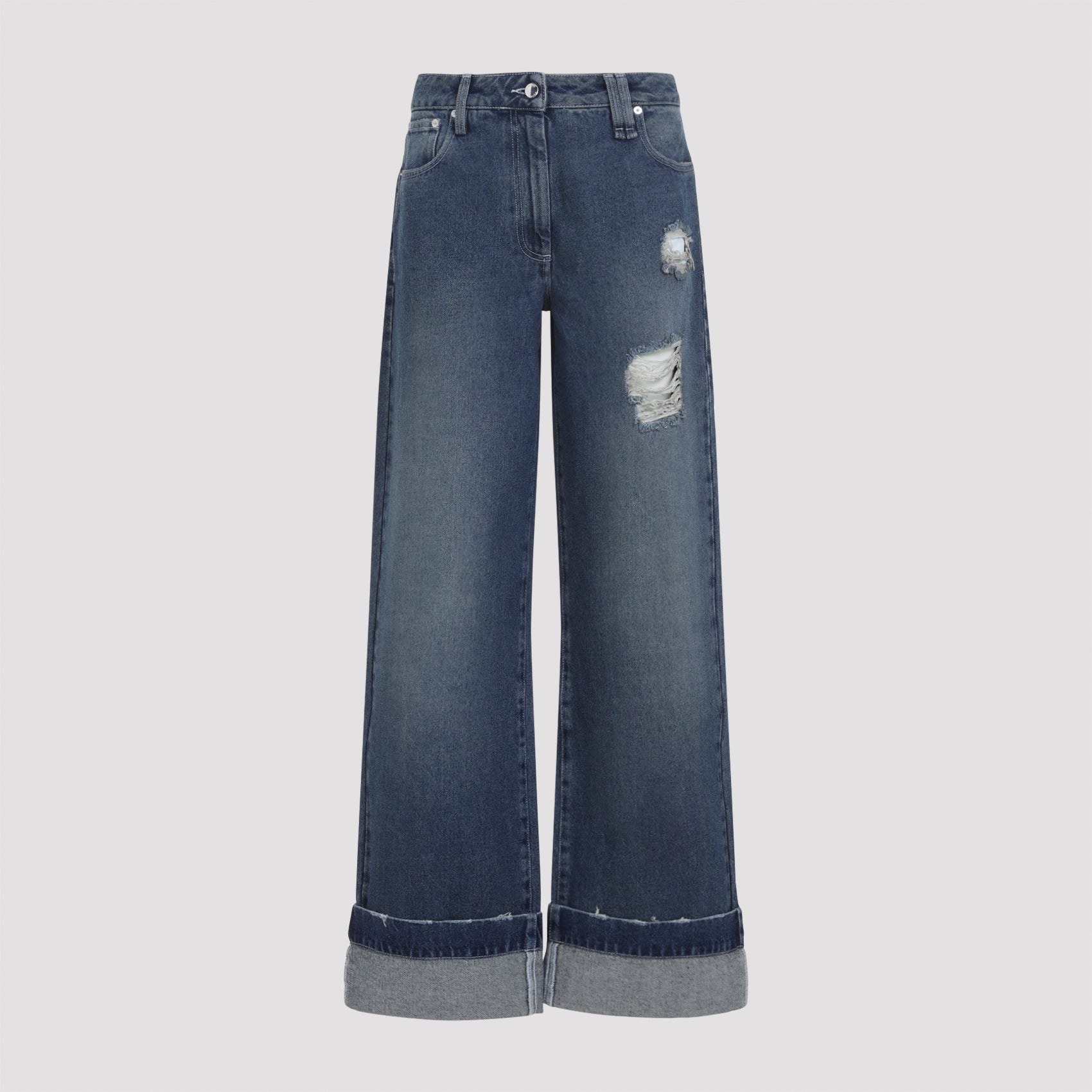 distressed straight leg jeans-image-1